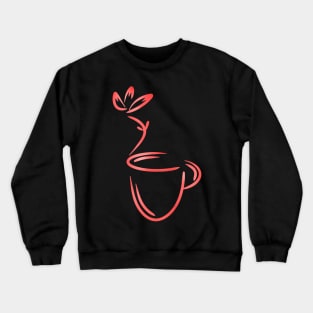 Coffee mug with leaves Crewneck Sweatshirt